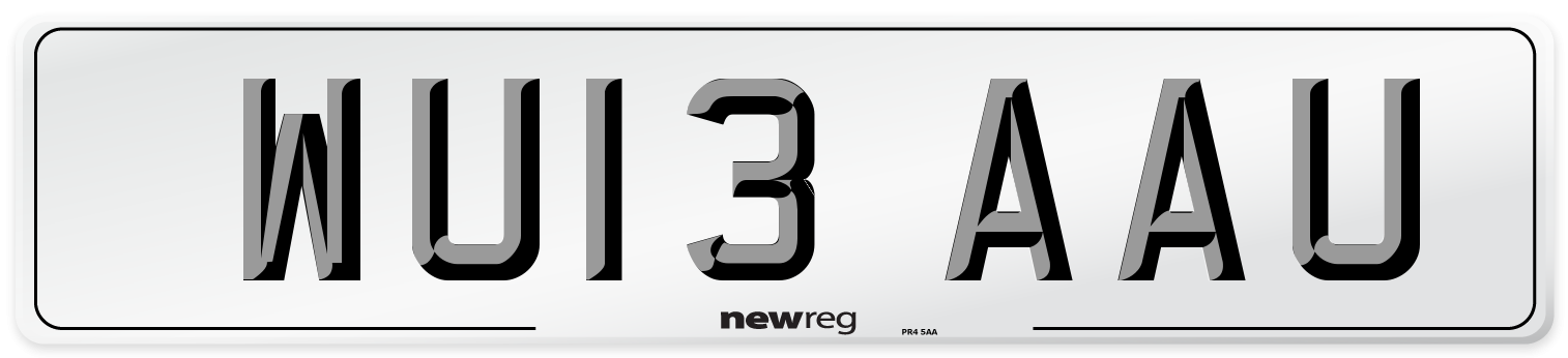 WU13 AAU Number Plate from New Reg